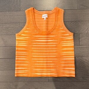 Vibrant Orange Striped Tank Top